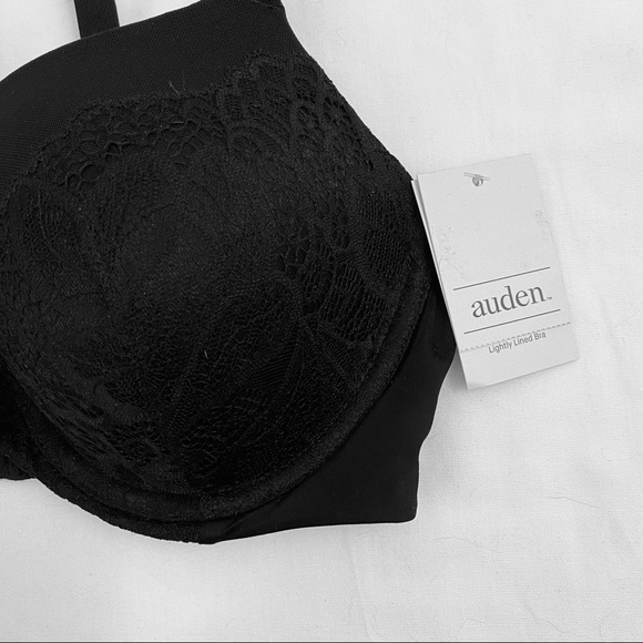 Auden Icon T-shirt Bra 34C Black Lightly Padded - Picture 3 of 6